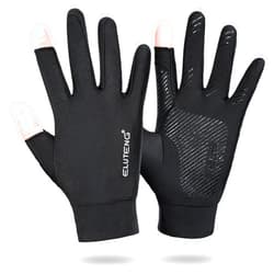 ELUTENG Cycling Gloves Ice Silk Bike Gloves for Men Cycling 2 Fingerless Bicycle Gloves Breathable Mountain Bike Gloves for Climbing, Workout, Gym, Training, Weight Lifting Outdoor