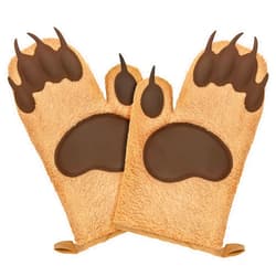 Fairly Odd Novelties FON-10278 Bear Oven Mitts Set Funny and Cute Kitchen Mittens/Potholders for Baking Christmas or Everyday Cooking Gloves, One Size Brown