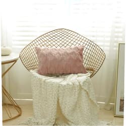 Qianshan Sunbay E-commerce Co., Ltd. Sunbay Pack of 2 Soft Plush Short Wool Velvet Decorative Throw Pillow Covers Luxury Style Cushion Case Pillow Shell for Sofa Bedroom Square Beige 12x20inch12x20inch (Bean Pink, 12