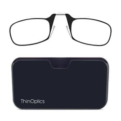 ThinOptics Universal Pod Rectangular Reading Glasses, Black Frames/Black Case, 1.5 x (UPBLB3)