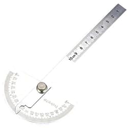 Nortools 0-180° Round Head Protractor - Angle Finder Craftsman Ruler Machinist Tool (Stainless Steel)