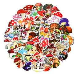 ONESHAW Stickers Pack Waterproof Vinyl Bumper Decals Perfect for Laptop Car Skateboard Water Bottle Hard Hat Scrapbook Travel Case Guitar Luggage Motorbikes (100pcs Mushroom)