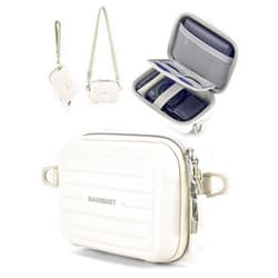BAGSMART Digital Camera Case, Waterproof & Protective Small Camera Bag with 2 Carrying Ways, Lightweight camera sling bag for Canon PowerShot ELPH 180/190 / Sony DSCW800/DSCW830 - Beige