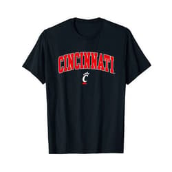Elite Authentics Cincinnati Bearcats Arch Over Unisex-Adult Black T-Shirt