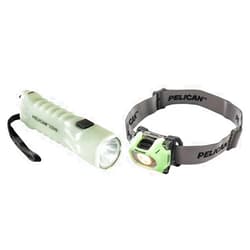 Pelican LED Flashlight and Headlamp Bundle with Photo Luminescent Bodies (3310PL - 378 Lumens & 2750C - 259 Lumens)