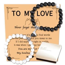TAKANAP Couples Bracelets His And Her Matching Bracelets For Couples (Black and White Heart)