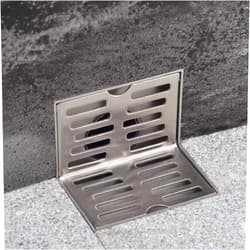 Kakalote Corner Stainless Steel Side Drain, Floor Balcony Drain for Wall L-Shaped Drainage, Right Angle Side Drain, Waste Solid Filter Home Hardware Wall Side Floor Drain Hair (Size:3.93x3'')