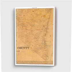 MG Global Vinage Hanging Canvas Print of Orangetown 1854 Nyack Piermont Genealogy Rockland County NY | 8x12 12x18 16x24 20x30 24x36 Historical City Wall Art for Gift | Antique Rustic Home Office Decor