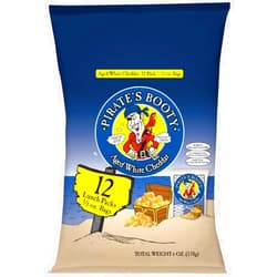 Pirate Brands Pirate's Booty Snack Puffs, Aged White Cheddar, 12ct, 6oz Grocery Size Bags, Gluten Free, Healthy Kids Snacks