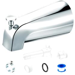 Enhon Tub Spout with Diverter, Universal Fits 1/2'' Copper Pipe, 1/2'' IPS and 3/4'' IPS, Bathroom Bathtub Tub Faucet Replacement with Adapters (Chrome)