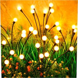 ASMAD Solar Lights Outdoor(4 Pack,32 LEDs), Solar Garden Lights, Outdoor Decorations, Firefly Light for Patio Decor, Big Bulb, Unique Gifts for Women, Gifts for Grandma