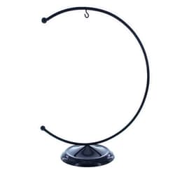 BestPysanky C-Shape Black Metal Dimensional Solid Base Ornament Display Stand 5.9 Inches