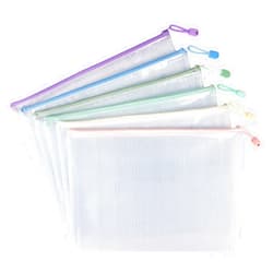 Tamaki 6 Pack Mesh Zipper Pouch Bags Waterproof Zipper Bags Durable Pouches for Organization Bag Board Game Storage, Document Bag Letter/A4