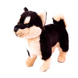 TAMMYFLYFLY Shiba Inu Plush Corgi Pillow Cute Dog Doll Stuffed Animal Plush Toy 12 Inches (Black)