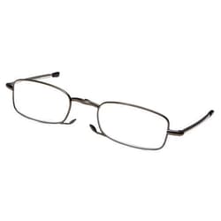 Foster Grant Men's Gideon Rectangular Reading Glasses, Black/Transparent, 64 mm, +2.00