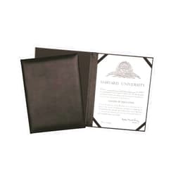 Bravo Enterprise Leather Certificate Menu Holder or Wine List Diploma Cover Holds one 8.5” x 11” Insert with Clear Protective Cover. Black