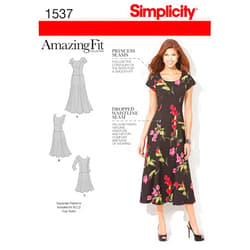 Simplicity 1537 Amazing Fit Women's Dress Sewing Pattern, Sizes 10-18