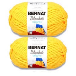 Bernat Blanket Brights School Bus Yellow Yarn - 2 Pack of 300g/10.5oz - Polyester - 6 Super Bulky - 220 Yards - Knitting/Crochet