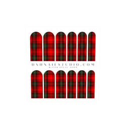 DXH NAIL CO. Red Christmas Plaid Buffalo Check Nail Decals Water Transfer Nail Wraps for Nail Extensions Manicure Accessories (40MM Medium)