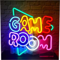 FAXFSIGN Green Game Room Neon Sign,USB Powered Led Neon Signs for Home Wall Decor,Boys Room Decor,Gamer Room Decor,Gaming Room Decor Game Zone Party Decor Bedroom Gaming Wall Lightup Signs