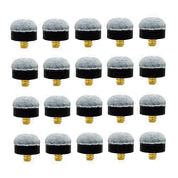 CcHuDE 20 Pcs 13mm Screw on Pool Cue Tips Billiard Cue Tips Replacement Pool Table Cue Tips Screws Soft Hard Screw on Tips for Snooker