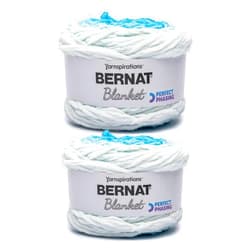 Bernat Blanket Perfect Phasing - 2 Pack of 220 Yards/10.5 oz Electric Blue 100% Polyester Yarn