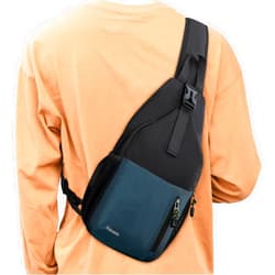 Peicees Sling Bag Crossbody Backpack For Men Women Hiking Waterproof Travel Shoulder Bags For Man Daypack Lightweight (Black)