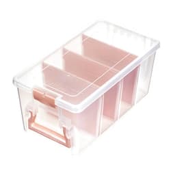 ArtBin Semi Satchel Portable Craft Organizer with 3 Dividers - Clear Plastic Storage Case for Art & Craft Supplies