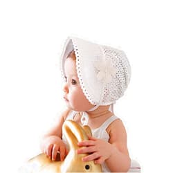 XYX Baby Girl Toddlers Breathable Lacy Bonnet Eyelet Cotton Adjustable Sun Protection Hat