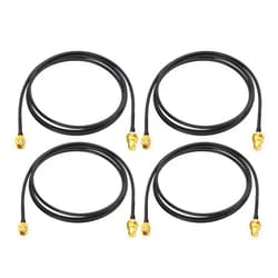 Bingfu WiFi Antenna Extension Cable 4-Pack RP-SMA Male to RP-SMA Female Bulkhead Mount RG174 Coaxial Cable 1m 3 feet for WiFi Router Security Camera Wireless Mini PCI Express PCIE Network Card Adapter