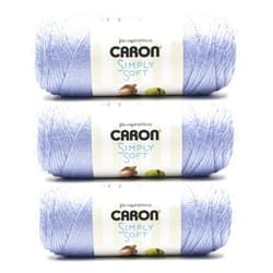 Caron Simply Soft Periwinkle Yarn - 3 Pack of 170.1g/6oz - 100% Acrylic - #4 Worsted (Medium) - 315 Yards - Knitting/Crochet