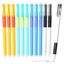 Temiary 12Pcs Erasable Gel Pens, Black Ink Pen with Eraser, Quick Dry, Smooth Writhing Comfortable to Use for Taking Marking Planner Crossword Puzzles (Black)