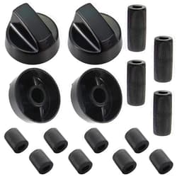 Seentech 4- Pack Control Knobs Replacement with 12 Adapters for Oven, Stove, and Range - Versatile and Wide Application for Various Models (Black)
