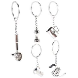 HANFAIRS 5PCS Barista Coffee Tamper Keychain Espresso Portafilter Moka Pitcher Keyring Portable Coffee Accessories Gift