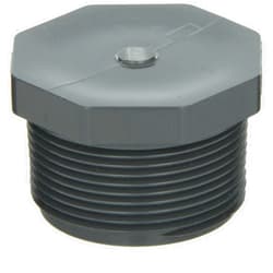 GF Piping Systems PVC Pipe Fitting, Plug, Schedule 80, Gray, 1/4