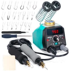 YIHUA 939D-VI Dual Pen Wood Burning Kit with Digital Display with 20 Wire Nibs, Detachable Wood Burning Pen, 2 Wood Pieces, Tweezers used as Wood Burning Tool