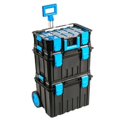 Högert Technik - HT7G500 4-in-1 Box Set, Tool Boxes on Wheels, Practical and Spacious, Resistant to Damage, Dustproof, Robust ABS Clasps, Modular Construction