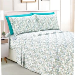 Elegant Comfort Amelia Paisley Printed 6-Piece Sheet Set, Deep Pocket 1500 Premium Hotel Quality, Fade and Wrinkle Resistant, Fitted Sheets with Smart Pockets, Paisley Sheet Set, King, Teal