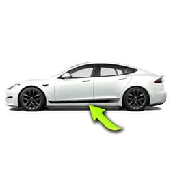 Benini Design Studio Side Lower Door Rocker Vinyl Racing Stripes - Compatible with Tesla Model S, Compatible with Tesla Model X, Compatible with Tesla Model y, Model 3, Plaid (Model S, White)