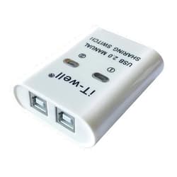 FPOUT IT-Well USB Printer Sharing Device, 2 in 1 Out Printer Sharing Device 2-Port Manual KVM Switching Splitter Hub Converter