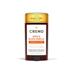 Cremo Spice & Black Vanilla Antiperspirant & Deodorant for Men, 48-hour Sweat and Odor Protection, 2.65oz
