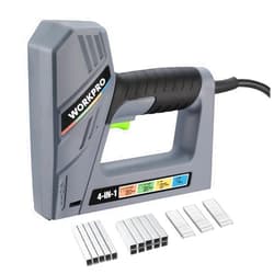 WORKPRO Electric Corded 4-in-1 Nail Gun, Professional Stapler for Wood Upholstery, Crafts, Framing, Decoration, DIY, Including 3000PCS of Staples and Nails
