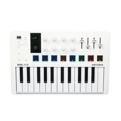 Arturia MiniLab 3 — 25 Key USB MIDI Keyboard Controller With 8 Multi-Color Drum Pads, 8 Knobs and Music Production Software Included