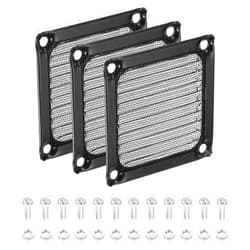 PATIKIL 60mm Computer Fan Filter Grill with Screws, 3 Pack Aluminum Frame with Stainless Steel Mesh Dustproof Case Cover for Computer, Ventilator, Black