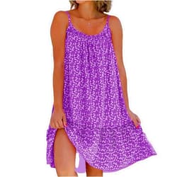 LELEBEAR Pink Chloe Sundress, CamiBloom - Floral Printed Camisole Dress, Womens Summer Loose-Fit Spaghetti Strap Boho