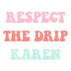 SMJ Designs Respect The Drip Karen Funny Meme Trending Gift Pink Orange Green Sticker Vinyl Waterproof Sticker Decal Car Laptop Wall Window Bumper Sticker 5