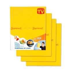 ShamWow Original Super Absorbent Multi-Purpose Cleaning Shammy Chamois Towel Cloth - Holds 10X its Weight in Liquid - Machine Washable - Will Not Scratch (4 Pack, Orange)