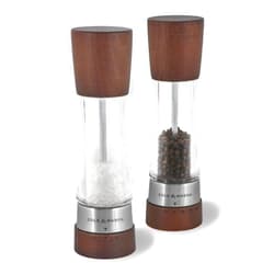 Cole & Mason Derwent Salt & Pepper Mill Gift Set - Salt and Pepper Grinders - Refillable Seasoning and Spice Tools - Adjustable Salt and Peppercorn Grinder Settings - Forest Wood