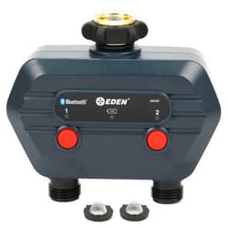 Eden 93442 2-Zone Bluetooth Water Timer for Smart Irrigation - Remote Control via App, Customizable Scheduling, and Water Delay Setting