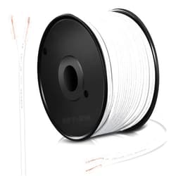 Tellegloww 250 FT SPT-2 Christmas Wire 18 Gauge Wire 2 Conductor Electrical Wire 18/2 Low Voltage Landscape Wire White Automotive Wire PVC Cover Copper Wire for LED Strips Lamp Lighting Marine